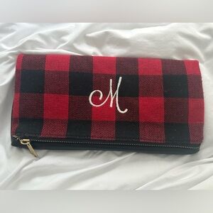 Mark & Graham Buffalo Check M Monogrammed Foldover Clutch! Perfect for Fall!